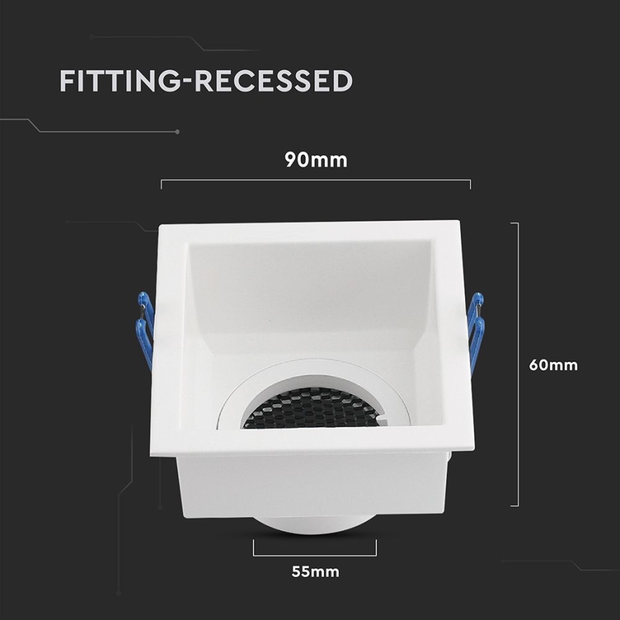 Recessed light GU10 9x9 cm white