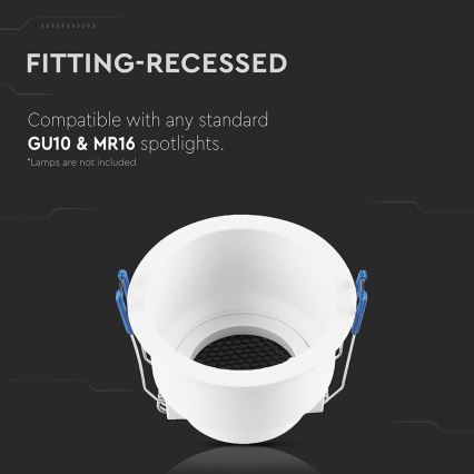 Recessed light GU10 d. 9 cm white