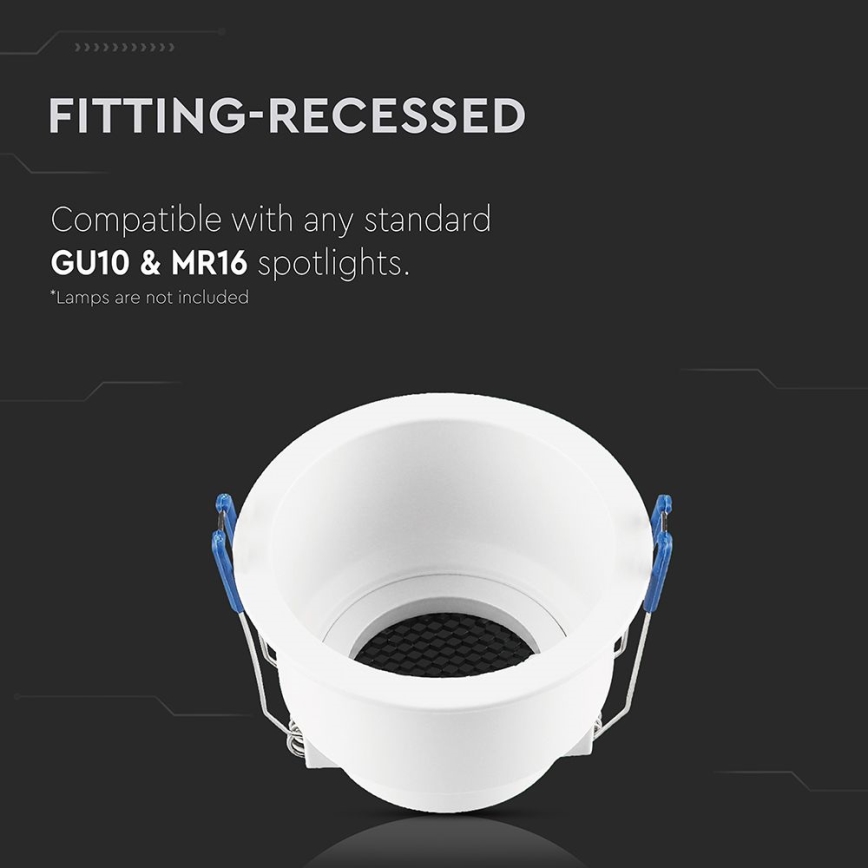 Recessed light GU10 d. 9 cm white