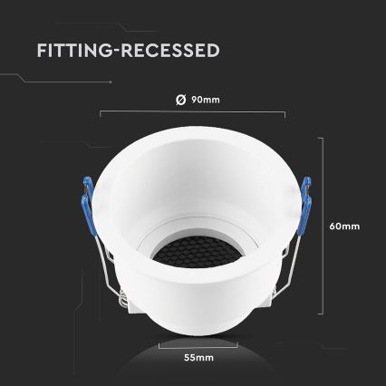 Recessed light GU10 d. 9 cm white