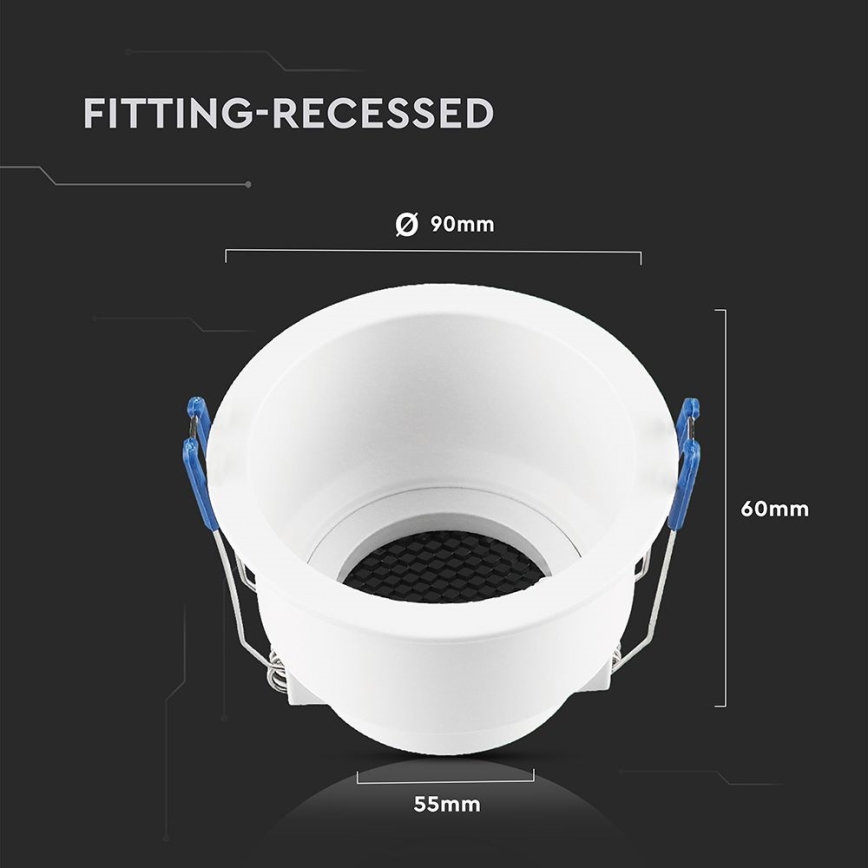 Recessed light GU10 d. 9 cm white