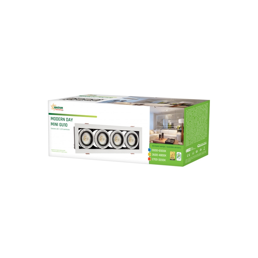 Recessed light MODERN DAY MINI 4xGU10/10W/230V