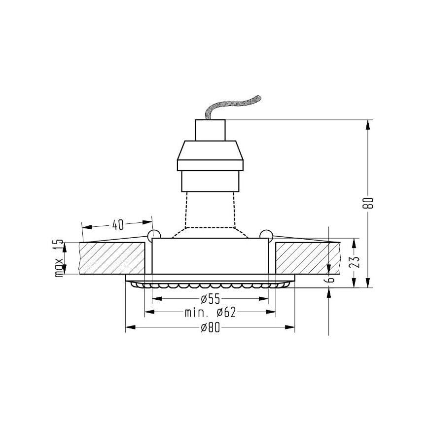 Recessed light SOC 1xGU10/50W/230V