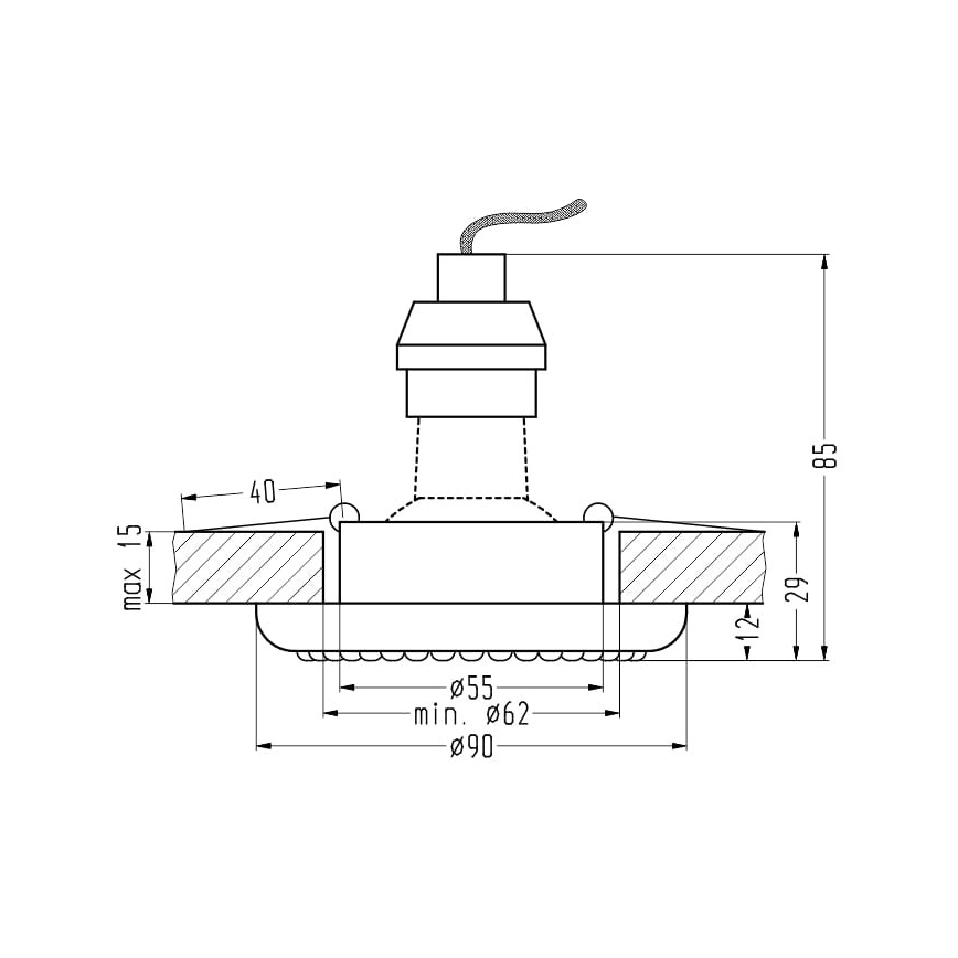Recessed light SOC 1xGU10/50W/230V