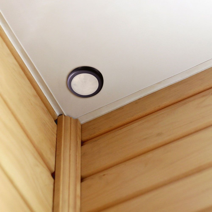 Recessed motion sensor PIR 360° 400W/230V black