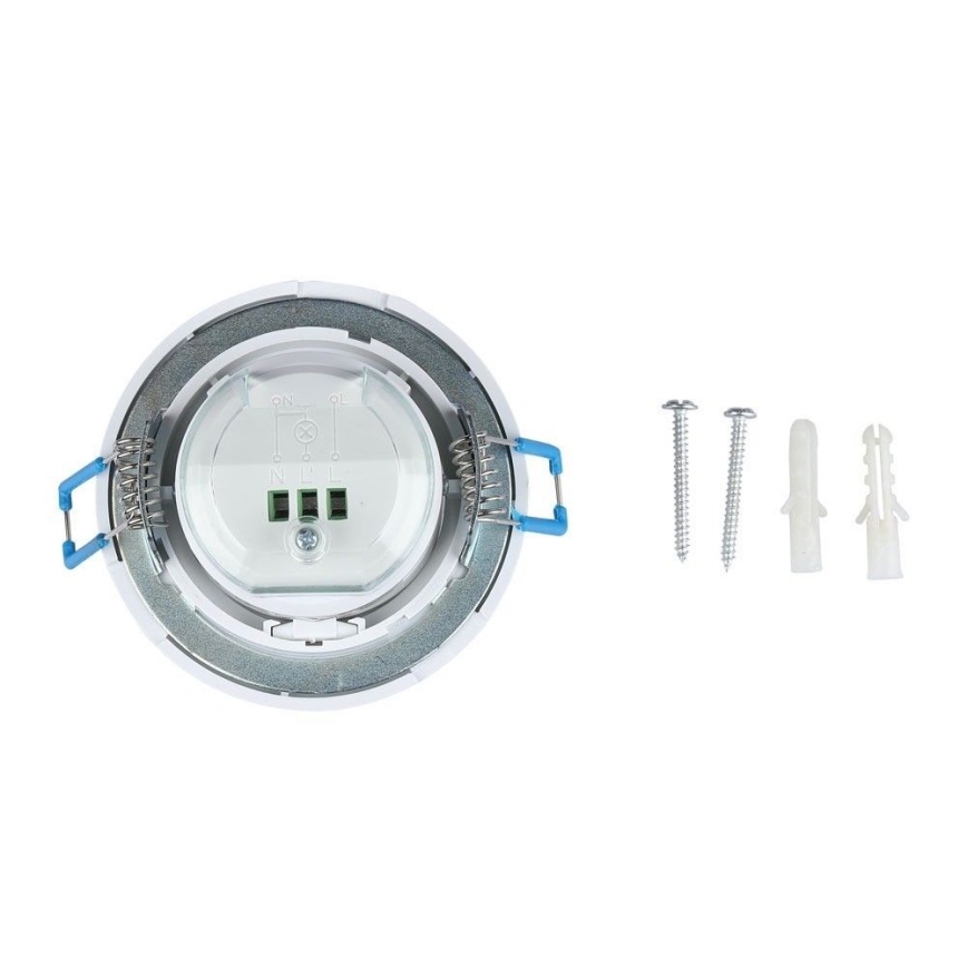 Recessed motion sensor PIR 360° 400W/230V white