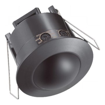 Recessed motion sensor PIR 360° 500W/230V black