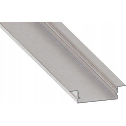 Recessed mounting profile for LED strips, 1 m, silver/white