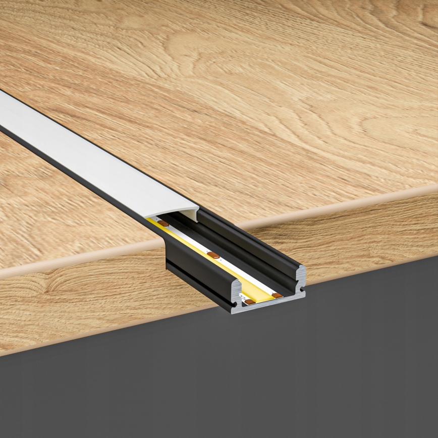 Recessed profile for LED strips, 1 m, black/white