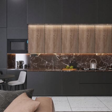 Recessed profile for LED strips 1 m black/white