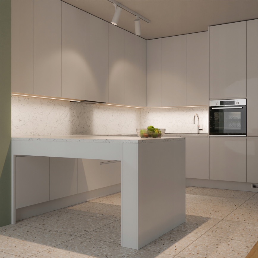 Recessed profile for LED strips 1 m black/white