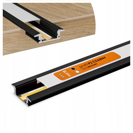 Recessed profile for LED strips 1 m black/white
