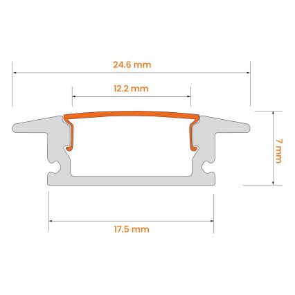 Recessed profile for LED strips 1 m black/white
