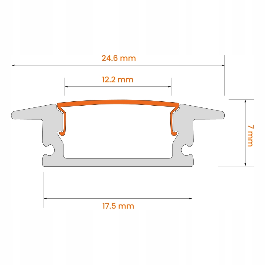 Recessed profile for LED strips 1 m black/white