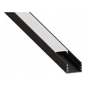 Recessed profile for LED strips, 1 m, black/white
