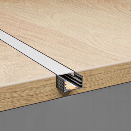 Recessed profile for LED strips, 1 m, black/white