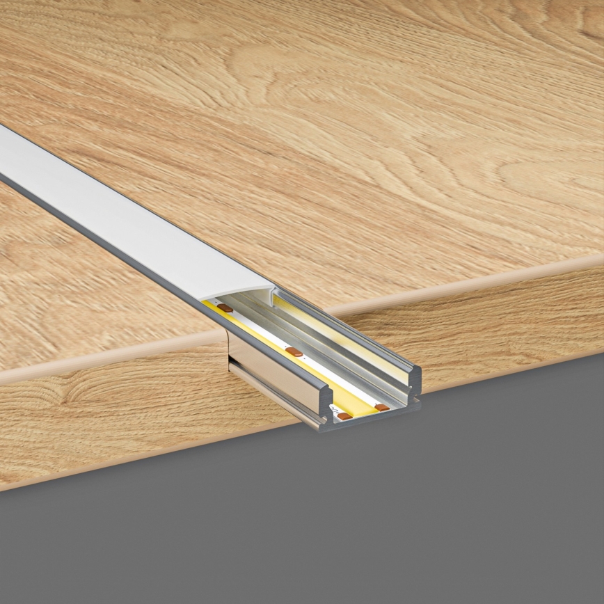 Recessed profile for LED strips, 1 m, silver/white