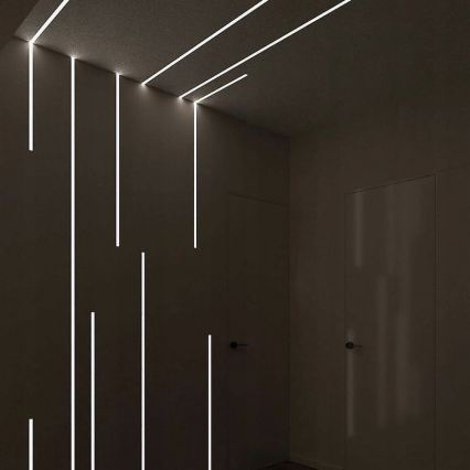 Recessed profile for LED strips 1 m silver/white