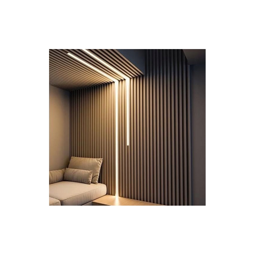 Recessed profile for LED strips 1 m silver/white