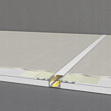 Recessed profile for LED strips 1 m silver/white