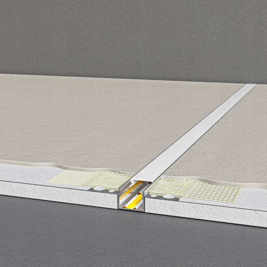 Recessed profile for LED strips 1 m silver/white