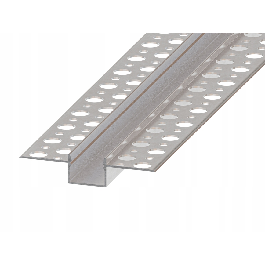 Recessed profile for LED strips 1 m silver/white