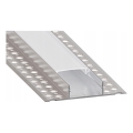 Recessed profile for LED strips, 1 m, silver/white
