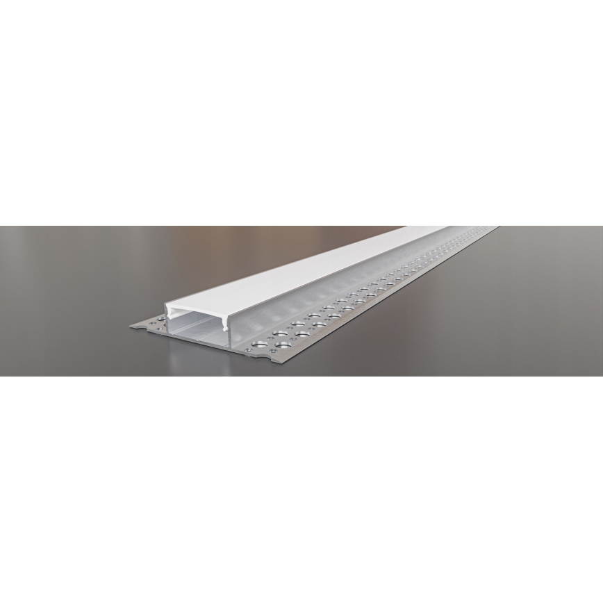Recessed profile for LED strips, 1 m, silver/white