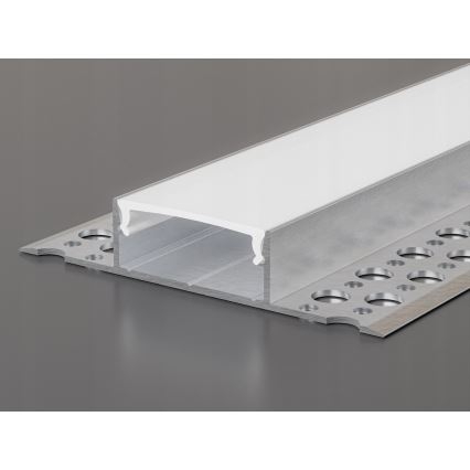 Recessed profile for LED strips, 1 m, silver/white