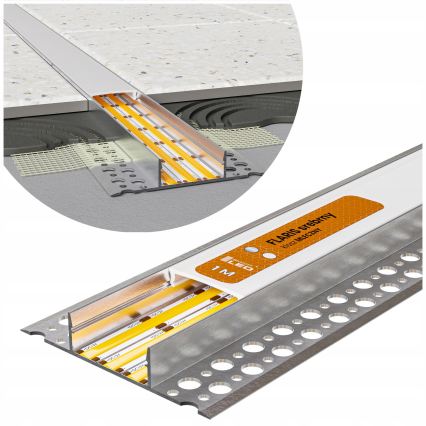 Recessed profile for LED strips, 1 m, silver/white