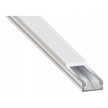 Recessed profile for LED strips, 1 m, silver/white