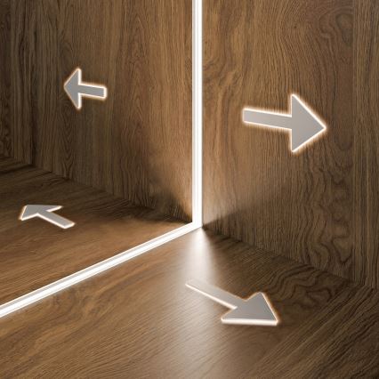 Recessed profile for LED strips, 1 m, silver/white
