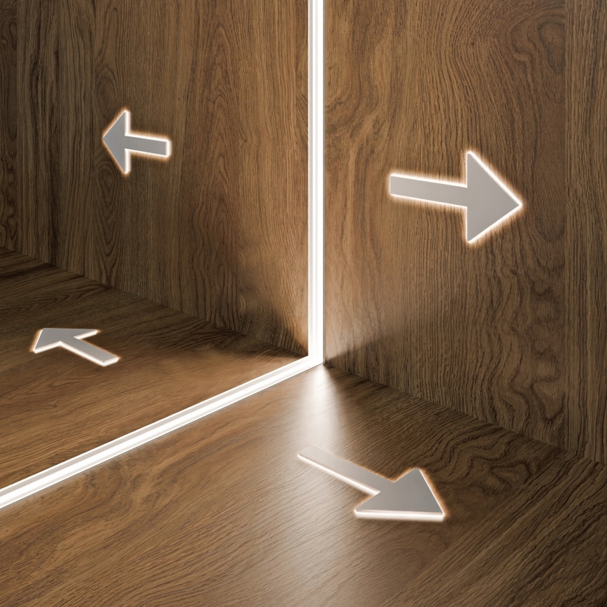 Recessed profile for LED strips, 1 m, silver/white