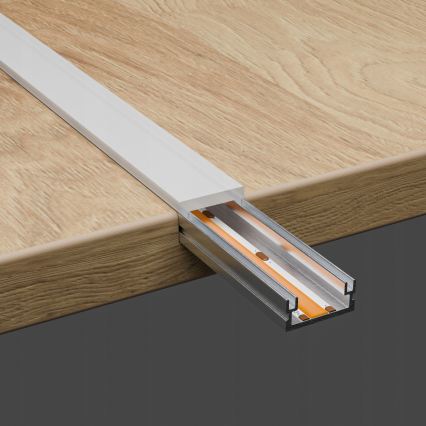 Recessed profile for LED strips, 1 m, silver/white