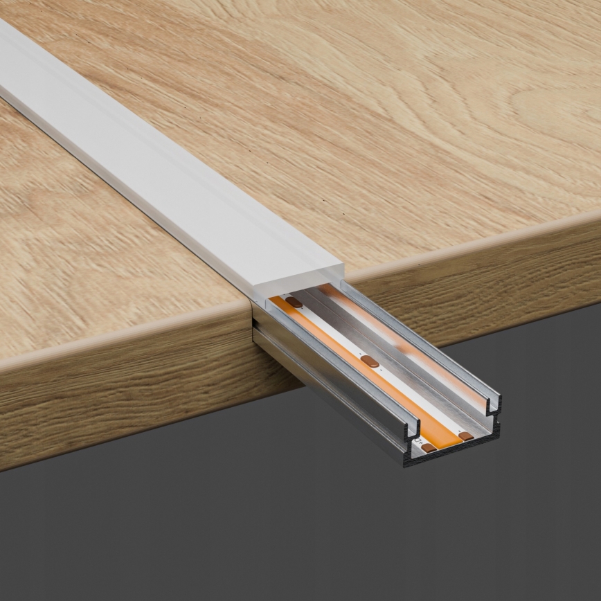 Recessed profile for LED strips, 1 m, silver/white