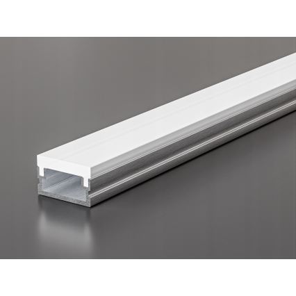 Recessed profile for LED strips, 1 m, silver/white