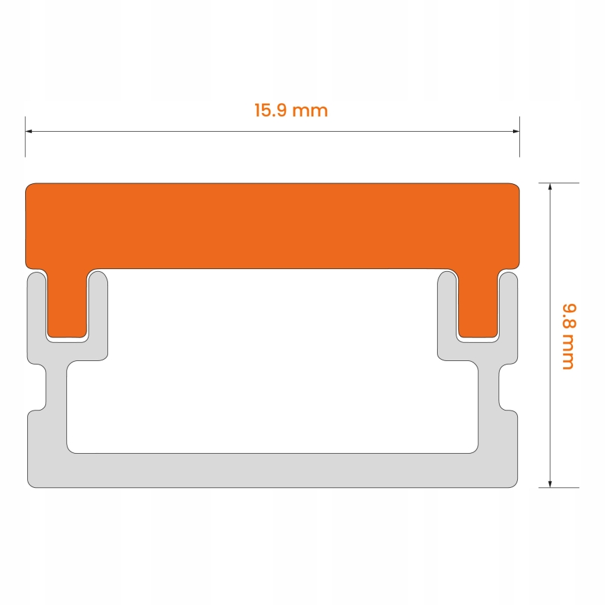 Recessed profile for LED strips, 1 m, silver/white