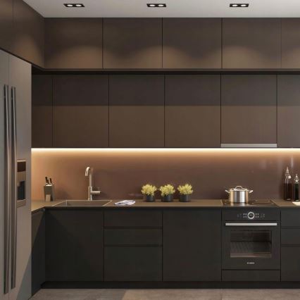Recessed profile for LED strips — 1 m, black/clear