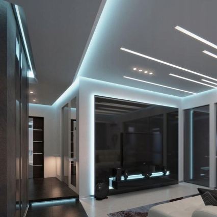 Recessed profile for LED strips — 1 m, black/clear