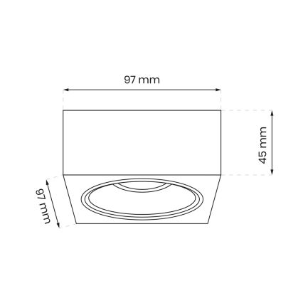 Recessed spotlight BALI 1xGU5,3/MR16/25W/12V square white