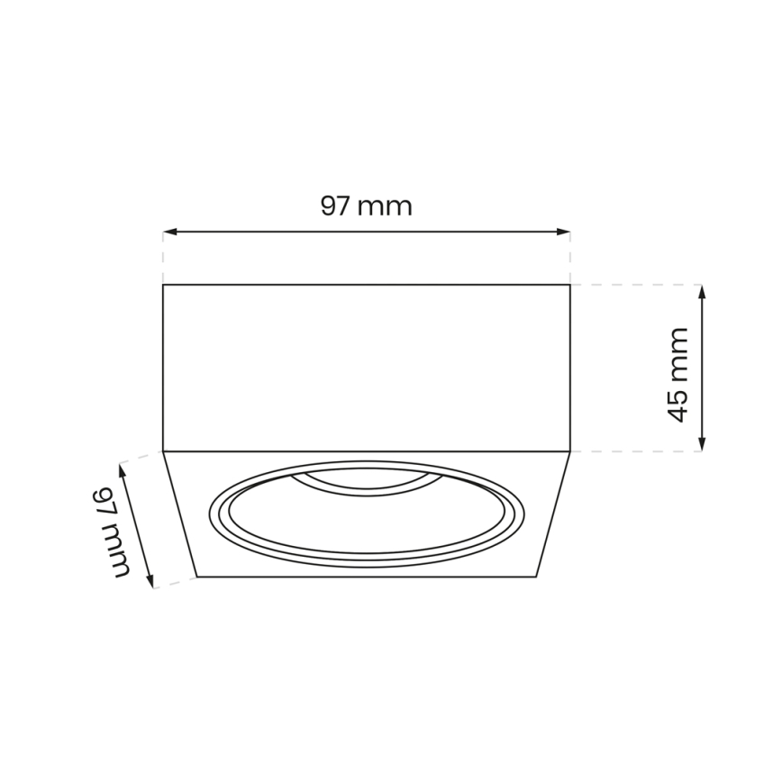 Recessed spotlight BALI 1xGU5,3/MR16/25W/12V square white