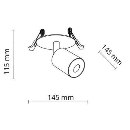 Recessed spotlight NEX 1xGU10/10W/230V black