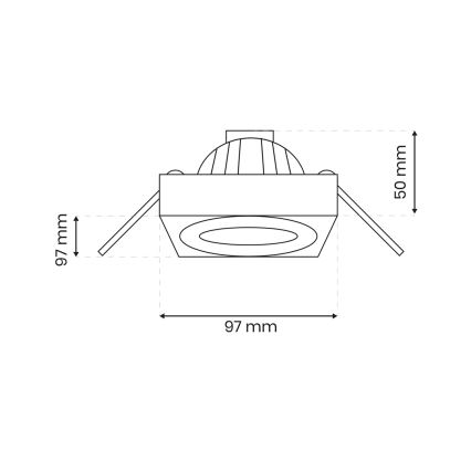 Recessed spotlight NUSA 1xGU5,3/MR16/50W/12V angular white