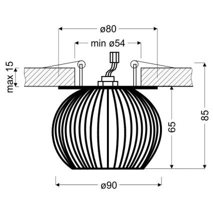 Recessed spotlight SK 93 1xG9/40W/230V black