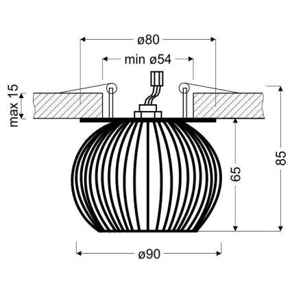 Recessed spotlight SK 93 1xG9/40W/230V black