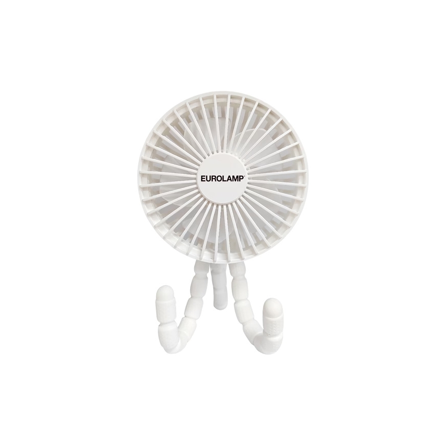 Rechargeable 3W/5V Desk Fan, 1800 mAh, White