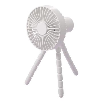 Rechargeable 3W/5V Desktop Fan, 1800 mAh — White