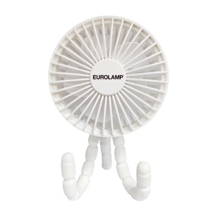 Rechargeable 3W/5V Desktop Fan, 1800 mAh — White
