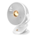 Rechargeable Clip-On Desk Fan 5W/5V 1200 mAh, White