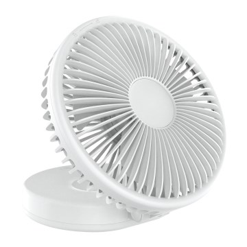 Rechargeable Desk Fan 10W/5V, 2400 mAh — White